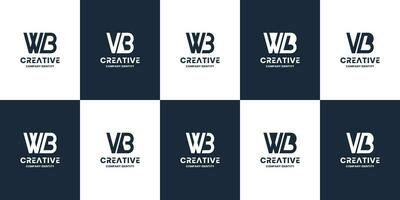 set of letter W B logo design inspiration for your company vector