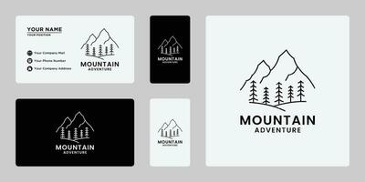 Clásico montaña colina aventuras logo diseño modelo vector