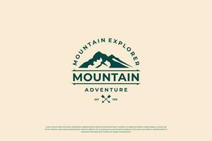 mountain adventure logo design template. vector