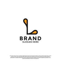 letter L with drop combination logo design inspiration vector