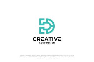 Letter D logo design vector. Initial letters D for logo brand. Creative D sign initial letter. vector