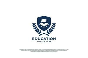 educación logo diseño. Universidad emblema modelo. vector