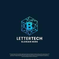 letter B logo design for technology, science and lab business company identity vector