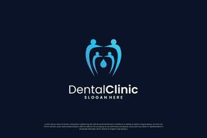 Abstract dental treatment logo design concept. vector