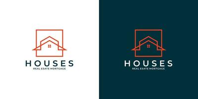 edificios real inmuebles hipoteca casa logo diseño para tu negocio vector