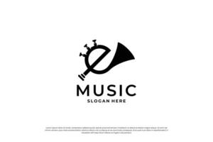 música logo diseño. saxofón, jazz icono logo vector ilustración