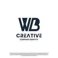 creative monogram letter W B logo design inspiration vector