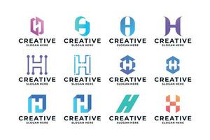 Creative Letter H logo design collection. vector