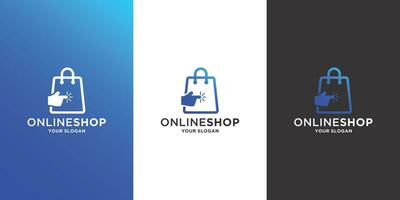 modern online shop with click cursor logo element vector