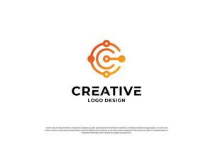 Letter C logo design template. Creative initial letters C logo design symbol. vector