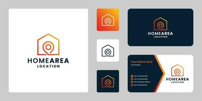 house location area logo design with business card template vector