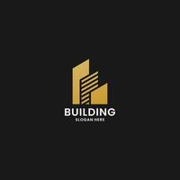 minimalist building skyscrapers logo design inspiration vector