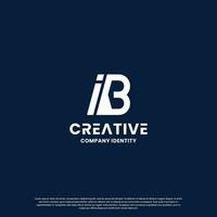 abstract letter I B logo design for business identity vector