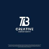 abstract letter T B logo design for business identity vector