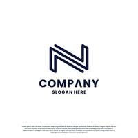 inicial letra norte logo diseño monograma para tu negocio vector