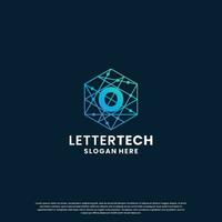 business letter O logo design for technology, lab, science, computing company vector