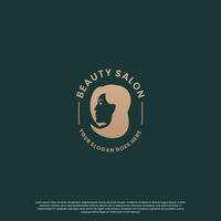 luxury beauty woman logo design. emblem label cosmetic logo vector