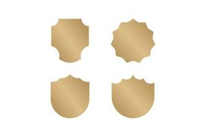 Set of golden shape of badge, label, emblem. vector