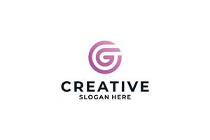 abstract symbol letter G logo design. vector