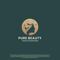 beauty nature logo design. elegance logo for beauty salon and spa. vector