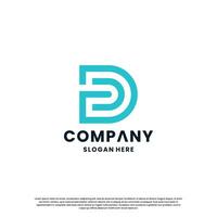 Creative letter D monogram logo design template vector