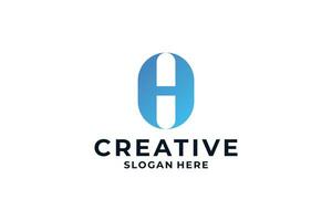 Letter H logo design combine with creative concept. vector