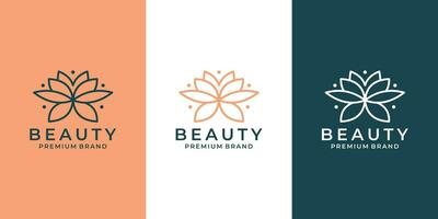 luxury flower lotus logo design for saloon, spa, fashion, hotel etc vector