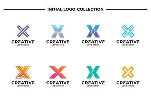 Set of creative letter X logo design template. Business logotype, Brand symbol and Icon abstract. vector