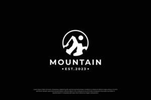 Mountain moon combination logo design inspiration vector