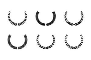 Set of laurel wreath for Best nominee award, champion award, and anniversary event vector