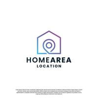 house location logo design. house with pine location combination vector
