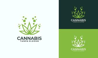 creative cannabis lab logo template, Nature fresh icon, leaf design vector illustration
