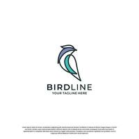 modern bird line logo design. minimalist bird logo template. vector