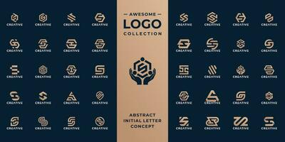 unique initial letter S logo design collection. vector