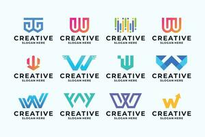 Set of Initial letter W logo design inspiration. vector