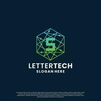 creative letter S tech, science, lab, data computing logo design for your business identity vector