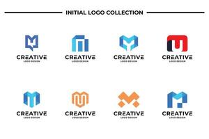 Set of creative letter M logo design template. Business logotype, Brand symbol and Icon abstract. vector