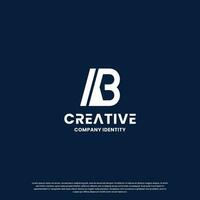 abstract letter I B logo design for business identity vector