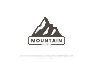 Mountain exploration logo design. Mountain travel emblem. Mountain expedition adventurer. vector