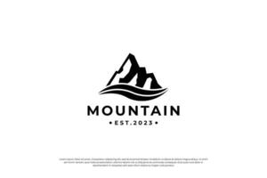 mountain wave logo design template. vector