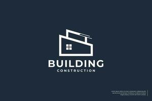 building construction, architecture logo design vector