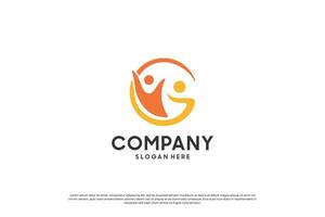 Abstract human logo design. people with unity concept. vector