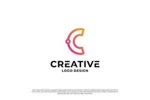 Letter C logo design template. Creative initial letters C logo design symbol. vector