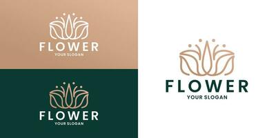 flower lotus feminine logo design saloon and spa vector