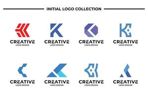 Set of collection letter K logo design templates. Abstract initial letters K symbol logo vector. vector