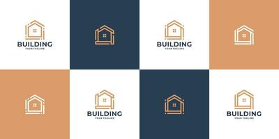 conjunto de creativo hogar línea logo diseño. vector