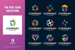 collection of unity, diversity, community logo design template vector