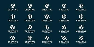set of initials monogram S logo design. Creative initial letter S logo. vector