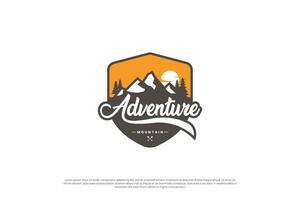 mountain adventure logo design. mountain exploration badge template. vector