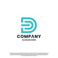 Creative letter D monogram logo design template vector